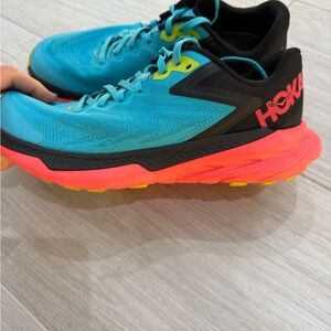 Hoka Teal and Coral Athletic Shoes